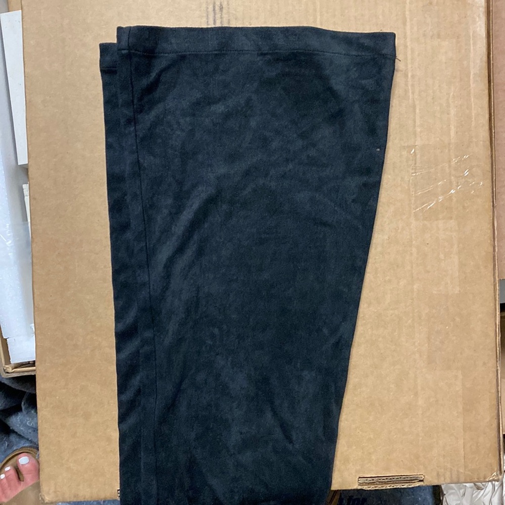 Black Suede bell bottom stretch pants from American Threads